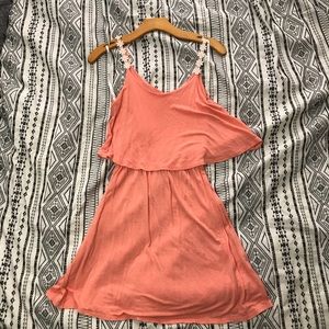 Peach colored daisy dress